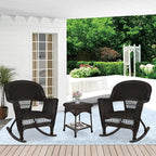 Jeco 3 Piece Rocker Wicker Chair Set - Image 5