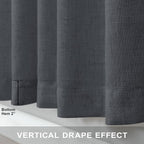 Dark Gray Curtains 108 Inches Long 2 Panels Set - Image 7