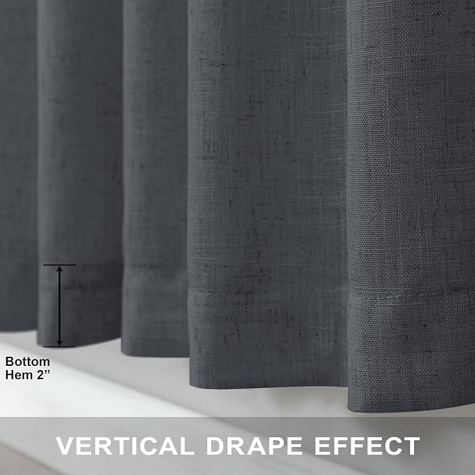 Dark Gray Curtains 108 Inches Long 2 Panels Set - Image 7