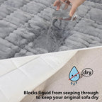 Fixwal Waterproof Flannel Dog Couch Cover, 27.6" x 59", Light Gray | Integrated - Image 2