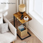 QEEIG C Shaped Side Table Set of 2 Living Room Sets Couch Tray Tables Small - Image 2