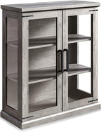 BELLEZE Storage Cabinet with Shelves and Glass Doors - Image 7