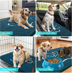 OLANLY Dog Door Mat for Muddy Paws 32x20, Paw Print Design Chenille Mud Mat | - Image 7