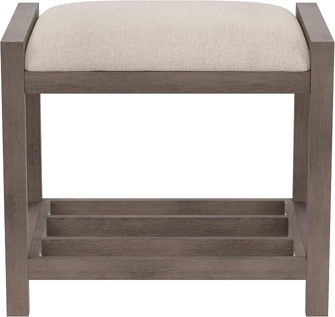 Hillsdale Furniture Amelia Vanity Stool, Antique Gray - Image 2
