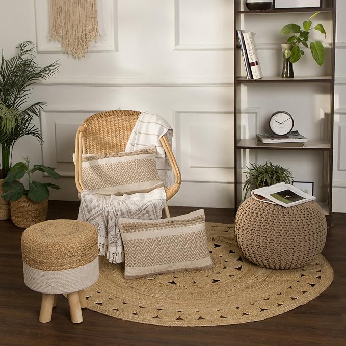 REDEARTH Round Pouf Ottoman - Image 9