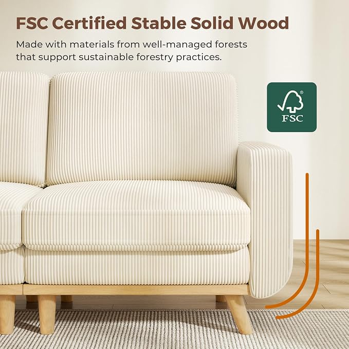 Vesgantti 97" Modular Sectional Sofa Beige, U-Shaped Couch - Image 3