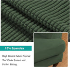 Turquoize Wingback Chair Covers 2 Piece Wing Chair Slipcover Stretch Slipcovers - Image 4