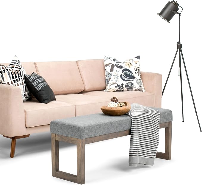 SIMPLIHOME Milltown Large Ottoman Bench - Image 4