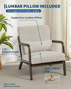 Garvee Mid-Century Modern Accent Chair, Wide-Wale Corduroy Upholstery, Solid - Image 3