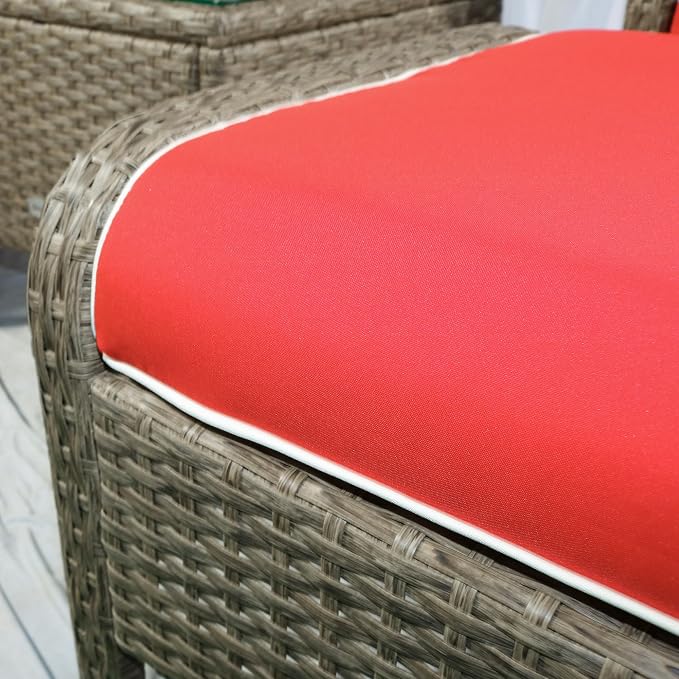 Outsunny 5 Pieces Rattan Wicker Lounge Chair Outdoor Patio Conversation Set - Image 8