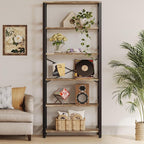 IRONCK Bookshelf, 31.5in Wide Shelf 6 Tier Bookcase, 110lbs/shelf Vintage - Image 7