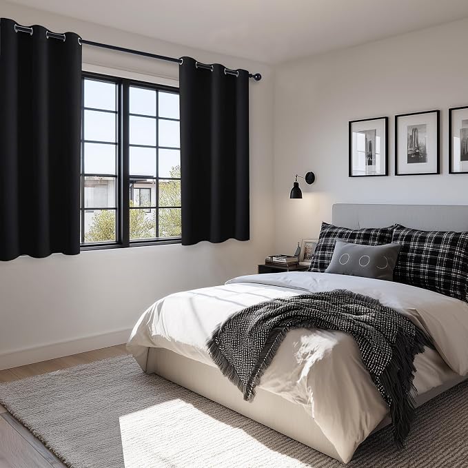 Blackout Curtains for Bedroom, 2 Drape Panels, 38 x 54 Inch | Light Blocking & - Image 6