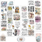 4 Sheets Rub on Transfers for Crafts, Animal Satirical Quotes Furniture by Dorsbaby