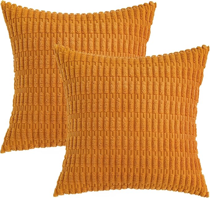 MIULEE Fall Decorative Throw Pillow Covers 18x18 Burnt Orange Pack of 2 | Soft - Image 6
