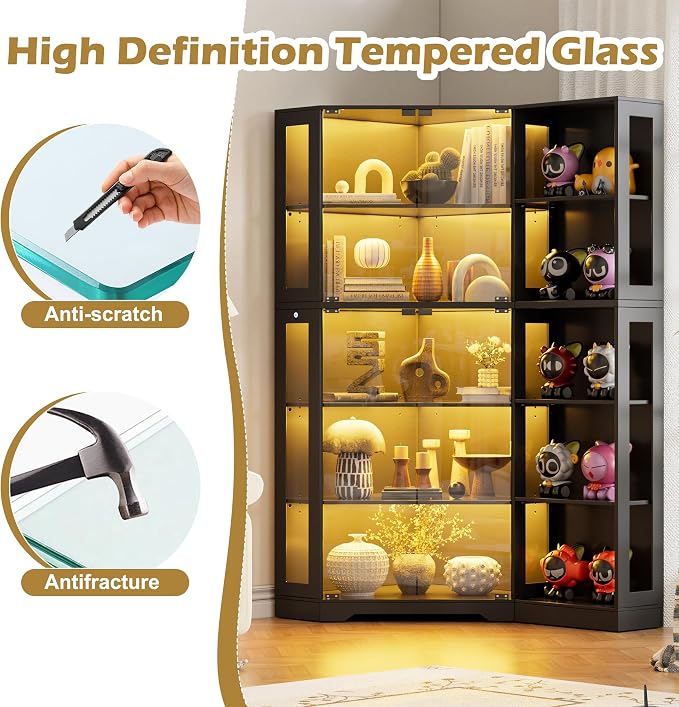 PAKASEPT Corner Display Curio Cabinet - Image 5
