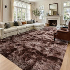 8x10 Extra Large Tie-Dyed Brown Fluffy Area Rug Non-Slip - Image 2