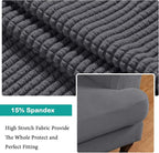Turquoize Wingback Chair Covers 2 Piece Wing Chair Slipcover Stretch Slipcovers - Image 4