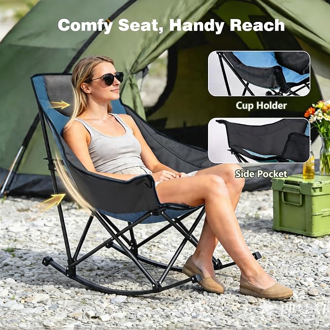SUNNYFEEL Oversized Rocking Camping Chair, Fully Padded Patio Chair - Image 4