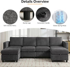 WUTUTUEE 58”Modular Sectional Loveseat Sofa - Image 3