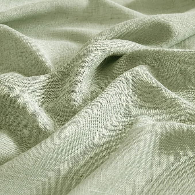 MIULEE Sage Green Linen Curtains 52x84 Inch - Image 4