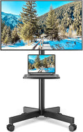 Rolling TV Stand with Shelf for 23-65 inch TVs up to 88lbs, Portable Mobile TV by Rfiver