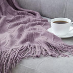 BOURINA Light Lavender Throw Blanket 50x60 Inches Throw Textured Solid Soft - Image 5
