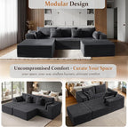 108" Oversized Cloud Sectional Couch, Comfort U Shaped Boneless Couch - Image 6