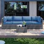 Patio Furniture Sets, 5 Piece Outdoor Sectional Sofas, Wicker Rattan Outdoor - Image 3