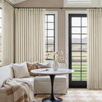 Extra Wide Pinch Pleat 100 x 90 Inch Linen Semi Sheer Curtains 1 Panel | by Twodrapes
