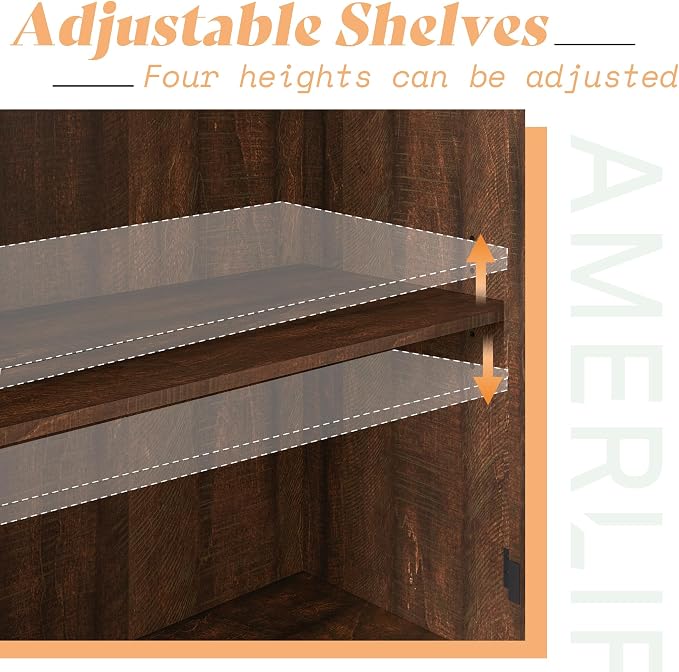 AMERLIFE Farmhouse 63" Buffet Sideboard Cabinet - Image 8