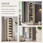 IFGET 71" Tall Arched Bookshelf, 8 Tiers Arch Bookcase - Image 5