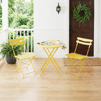 GarveeLife 3 Piece Patio Bistro Set, Folding Patio Bistro Table and Chairs Set - Image 7
