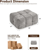 Large Boneless Ottoman, Upholstered Cloud Ottomans - Image 2