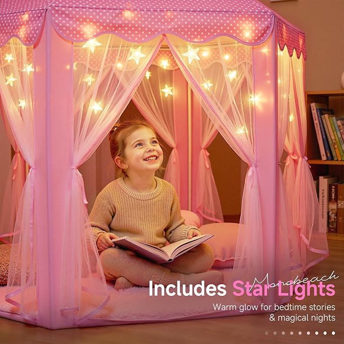 Monobeach Princess Tent Girls Large Playhouse Kids Castle Play Tent - Image 3