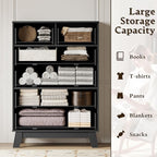 BORNOON 46" Tall Dresser for Bedroom, 6-Drawer Fluted Chest of Drawers - Image 4