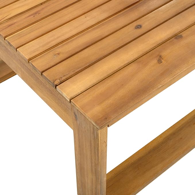 Christopher Knight Home Kayahs 4 Pieces Acacia Wood Furniture Set, Patio - Image 16