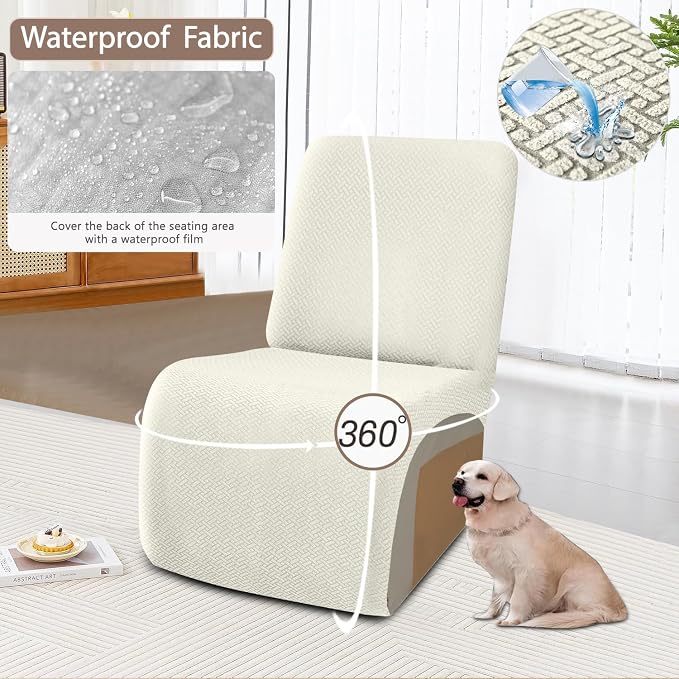 ALIECOM 100% Waterproof Recliner Sectional Couch Covers L Shape Stretch Corner - Image 4