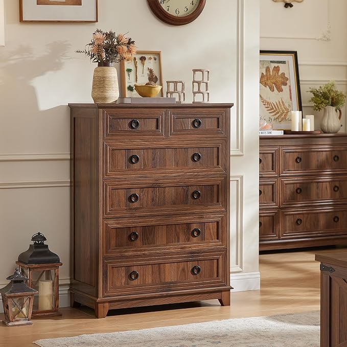 Joaxswe Farmhouse 6 Drawer Dresser - Image 8