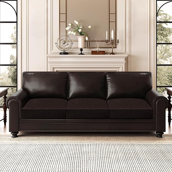 ANARACHON Leather Look Couch Cushion Covers Sofa Seat Slipcovers Sets Couches - Image 2