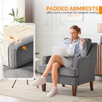 VINGLI Grey Accent Chairs Set of 2, Mid Century Modern Chairs, Upholstered - Image 5