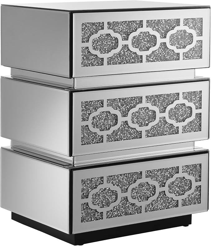 Mirrored Bedside Nightstand, Modern Side Table - Image 8