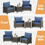 Shintenchi 3 Pieces Patio Furniture Set 3 Pieces PE Rattan Wicker Chairs - Image 5