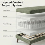 Tbfit 65" W Loveseat Sofa, Mid Century Modern Couches Love Seats - Image 5