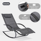 Outdoor Lounge Chairs with Removable Pillow, Pool Chaise Lounge Chairs Set of 2 - Image 4