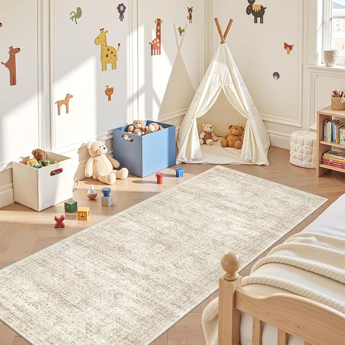 3x8 Runner Rug Non Slip, Washable Hallway Runner Rug, Nursery Room, Soft Runner - Image 4