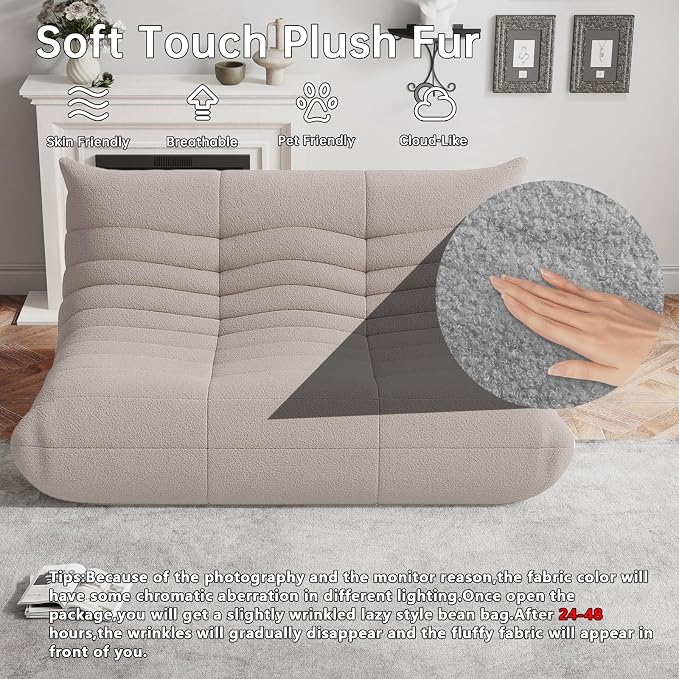 WHGBJA Bean Bag Chairs for Adults, BeanBag Reading Chair Memory Foam Couch - Image 3