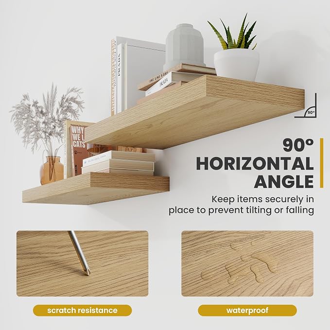 Acovy 48 Inch Floating Shelves, 9.3" Deep Floating Shelf Wall Mounted, Rustic - Image 4