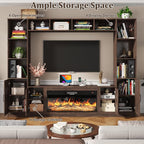 103" Fireplace TV Stand with 40" Electric Fireplace, Farmhouse TV Stand with - Image 6
