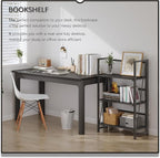 4NM No Assembly Folding Bookshelf Storage Shelves 3 Tiers Vintage Bookcase - Image 3