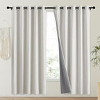 NICETOWN Snowbound Vintage Linen 100% Blackout Curtains - Image 2